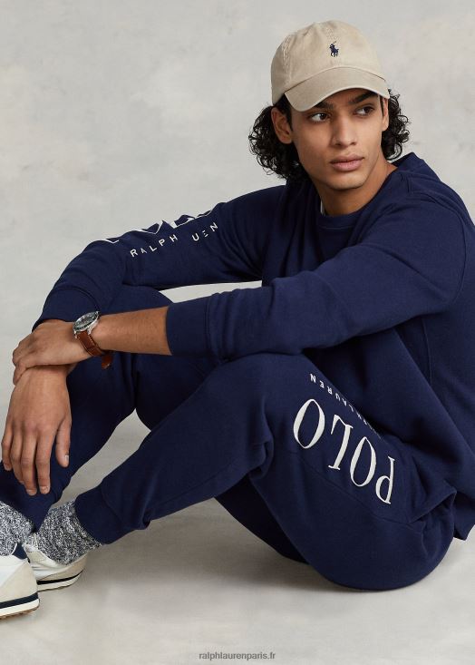 pantalon de jogging en molleton à logo brodé 46T60T1245 Hommes Ralph Lauren marine de croisière