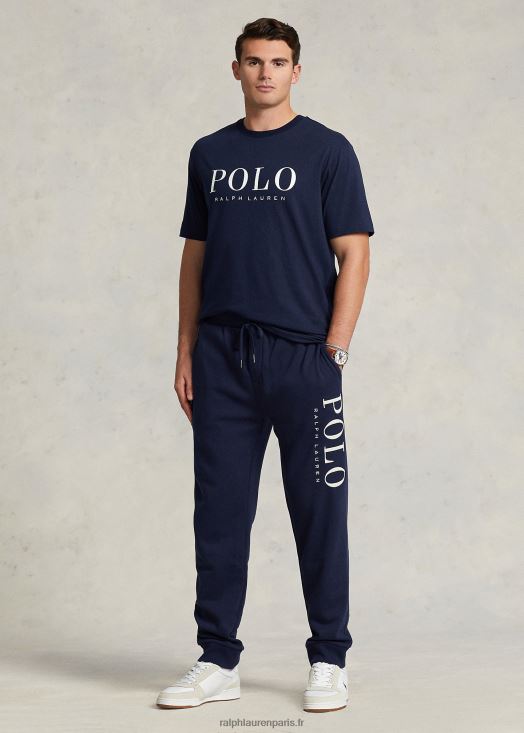 pantalon de jogging en molleton à logo brodé 46T60T1882 Hommes Ralph Lauren marine de croisière