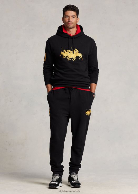 pantalon de jogging en molleton triple poney 46T60T1899 Hommes Ralph Lauren noir