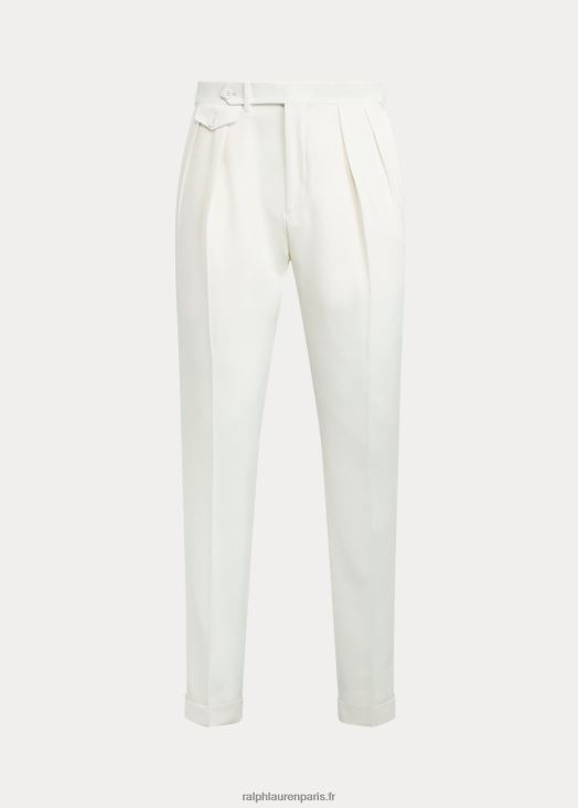 pantalon barathea plissé en laine 46T60T1160 Hommes Ralph Lauren crème de parchemin