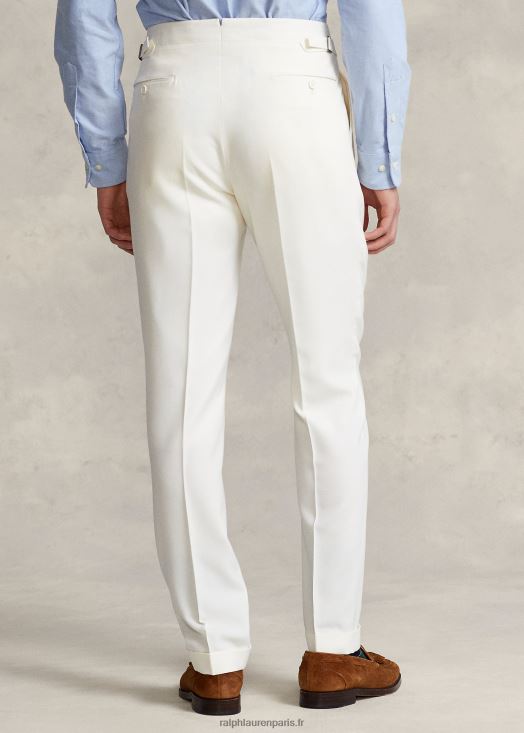 pantalon barathea plissé en laine 46T60T1160 Hommes Ralph Lauren crème de parchemin