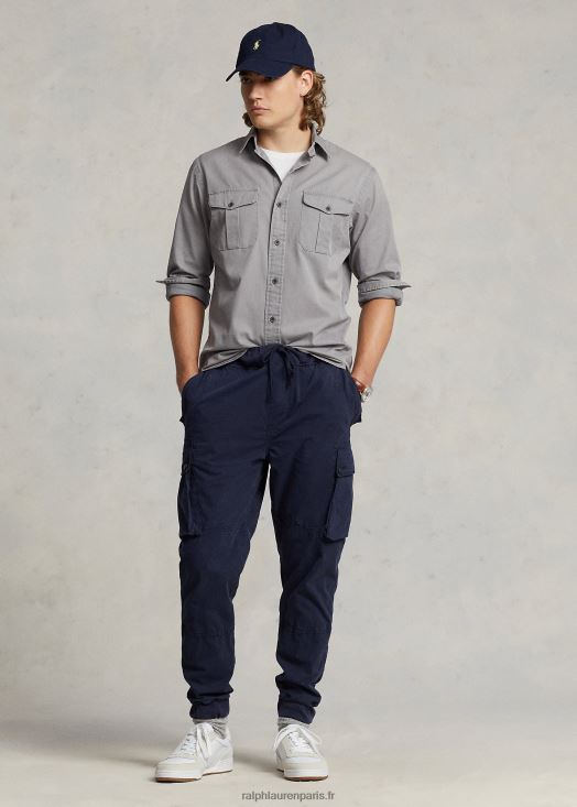 pantalon cargo classique en popeline coupe fuselée 46T60T596 Hommes Ralph Lauren marine de newport - Cliquez sur l'image pour la fermer
