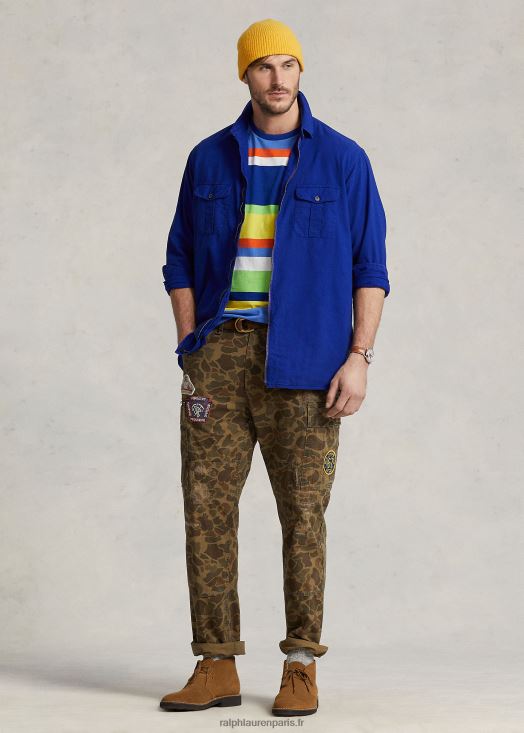pantalon cargo coupe classique 46T60T1401 Hommes Ralph Lauren camouflage grenouille avec patchs