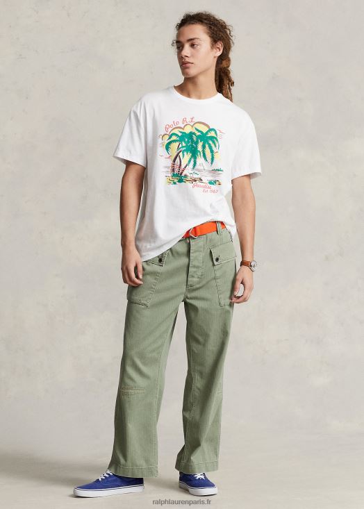 pantalon cargo à coupe décontractée 46T60T1121 Hommes Ralph Lauren vert clair