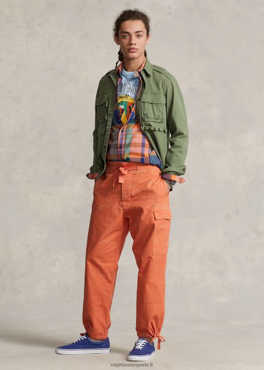 pantalon cargo décontracté en toile 46T60T1055 Hommes Ralph Lauren orange d'automne