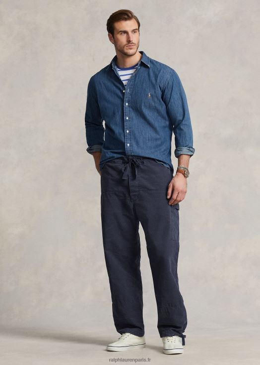 pantalon cargo décontracté en toile 46T60T1356 Hommes Ralph Lauren marine de newport