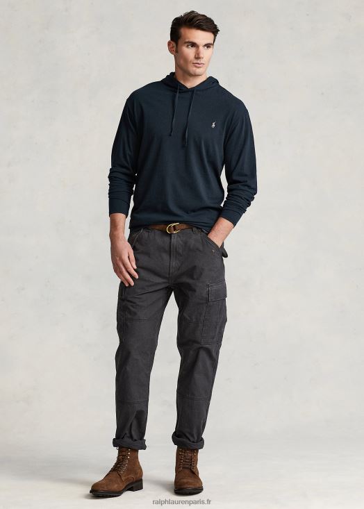 pantalon cargo en toile coupe classique 46T60T8396 Hommes Ralph Lauren caillou noir