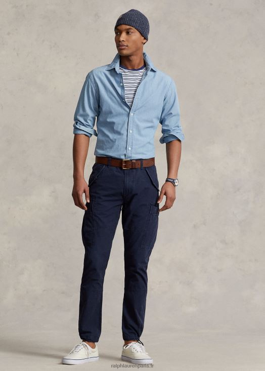 pantalon cargo en toile coupe slim 46T60T504 Hommes Ralph Lauren aviateur marine