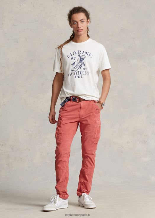 pantalon cargo slim en toile teinte en plongée 46T60T878 Hommes Ralph Lauren tribord rouge avec sel