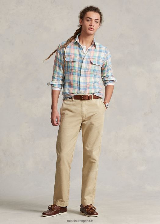 pantalon chino coupe droite salinger 46T60T837 Hommes Ralph Lauren beige côtier