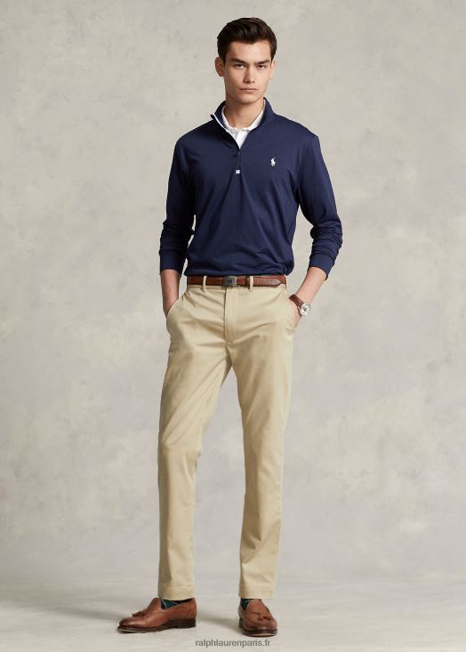 pantalon chino performance coupe slim stretch 46T60T8575 Hommes Ralph Lauren kaki classique
