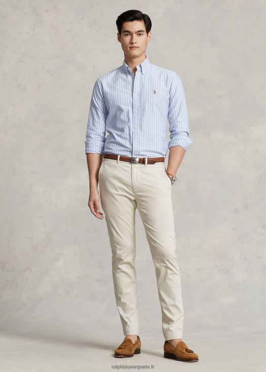 pantalon chino performance coupe slim stretch 46T60T924 Hommes Ralph Lauren sable de base