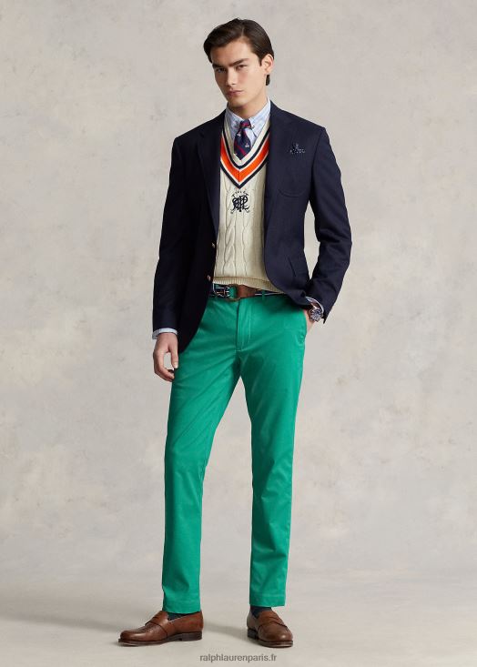 pantalon chino performance coupe slim stretch 46T60T926 Hommes Ralph Lauren croisière verte