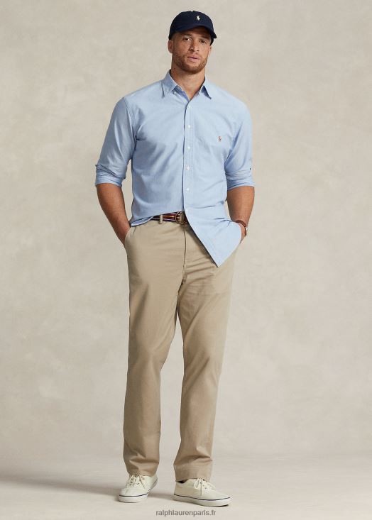 pantalon chino stretch coupe classique 46T60T1859 Hommes Ralph Lauren bronzage kaki