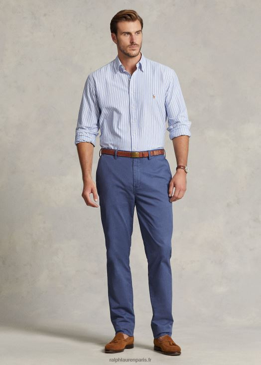 pantalon chino stretch coupe classique 46T60T1861 Hommes Ralph Lauren bleu marine clair