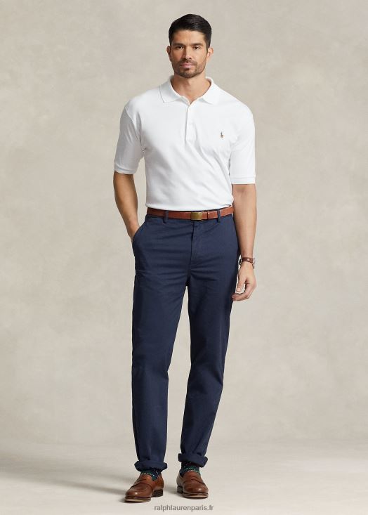 pantalon chino stretch coupe classique 46T60T1862 Hommes Ralph Lauren encre nautique