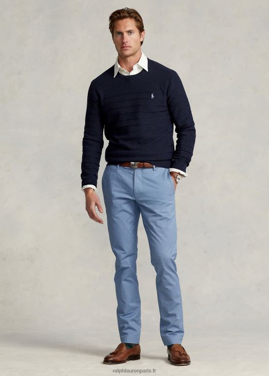 pantalon chino stretch coupe slim 46T60T473 Hommes Ralph Lauren canal bleu