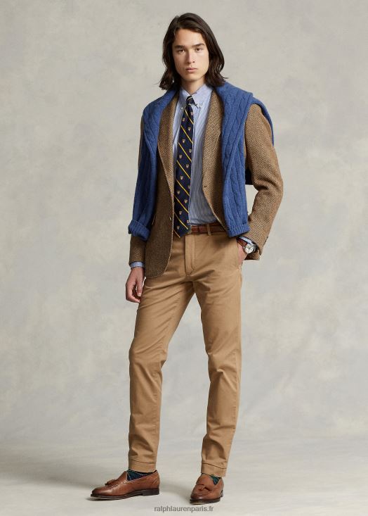 pantalon chino stretch coupe slim 46T60T474 Hommes Ralph Lauren montana kaki
