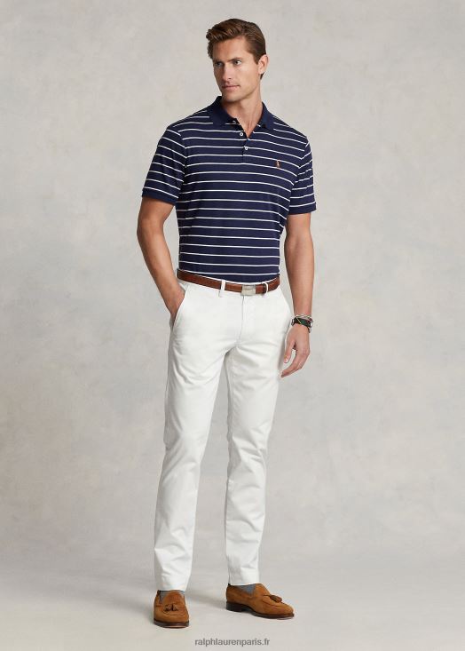 pantalon chino stretch délavé tout coupe 46T60T8386 Hommes Ralph Lauren lavage de pont blanc