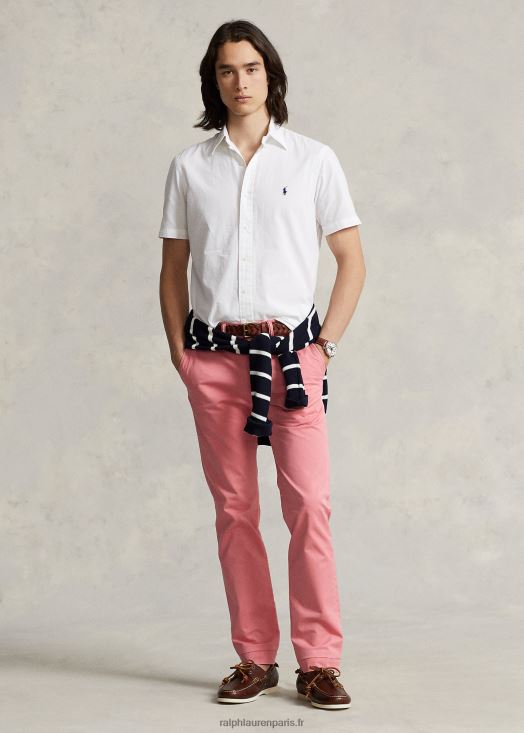 pantalon chino stretch délavé tout coupe 46T60T8390 Hommes Ralph Lauren rouge pâle