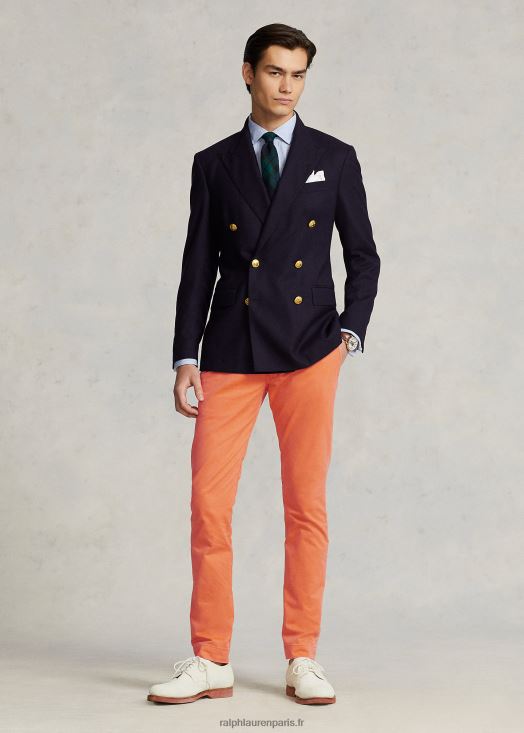 pantalon chino stretch délavé tout coupe 46T60T8391 Hommes Ralph Lauren orange optique