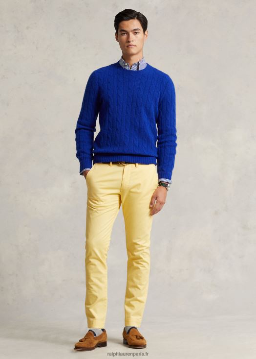 pantalon chino stretch délavé tout coupe 46T60T8392 Hommes Ralph Lauren maïs jaune