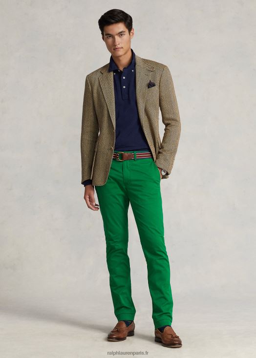 pantalon chino stretch délavé tout coupe 46T60T8393 Hommes Ralph Lauren vert athlétique