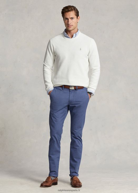 pantalon chino stretch délavé tout coupe 46T60T8394 Hommes Ralph Lauren bleu marine clair