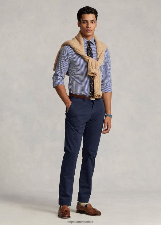 pantalon chino stretch délavé tout coupe 46T60T8395 Hommes Ralph Lauren encre nautique