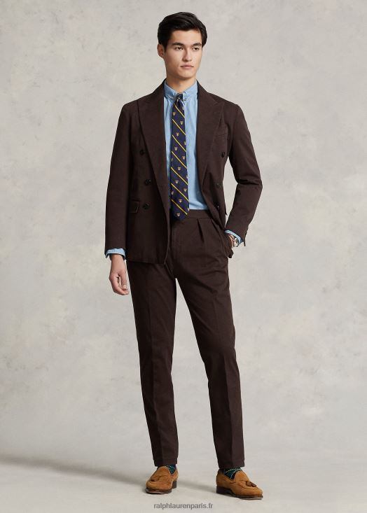 pantalon chino stretch teint en pièce 46T60T822 Hommes Ralph Lauren marron foncé
