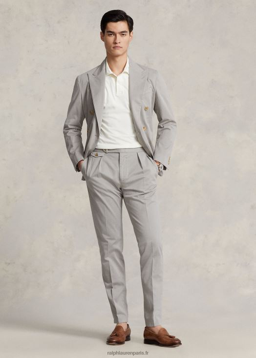 pantalon chino stretch teint en pièce 46T60T823 Hommes Ralph Lauren brouillard gris