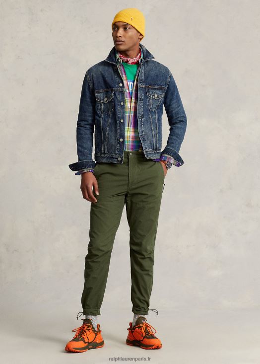 pantalon classique en popeline coupe fuselée 46T60T889 Hommes Ralph Lauren terne classique