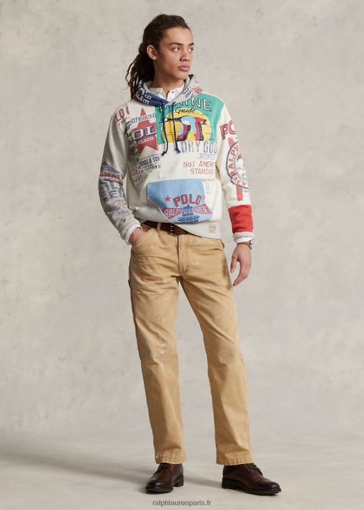 pantalon décontracté en toile à éclaboussures de peinture 46T60T8510 Hommes Ralph Lauren mec