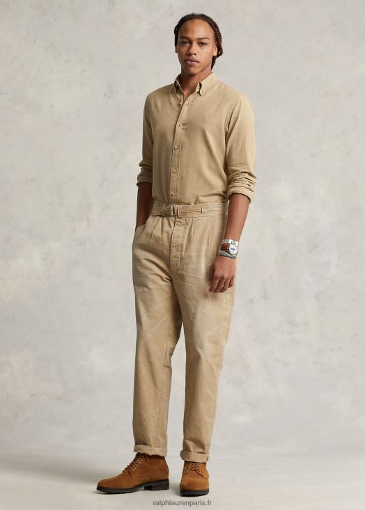 pantalon décontracté en toile à plis 46T60T1048 Hommes Ralph Lauren bronzage de Surrey