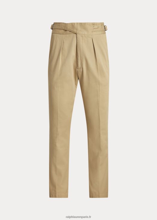 pantalon de costume chino délavé à plis 46T60T1239 Hommes Ralph Lauren beige côtier