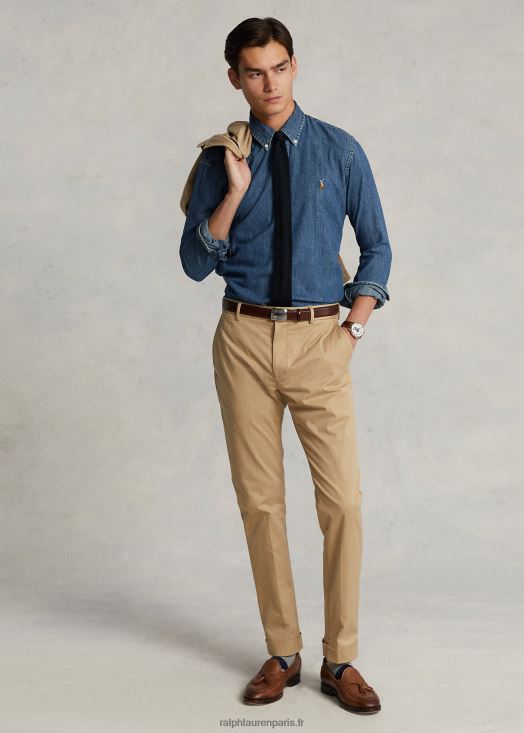 pantalon de costume chino stretch 46T60T717 Hommes Ralph Lauren monument bronzé