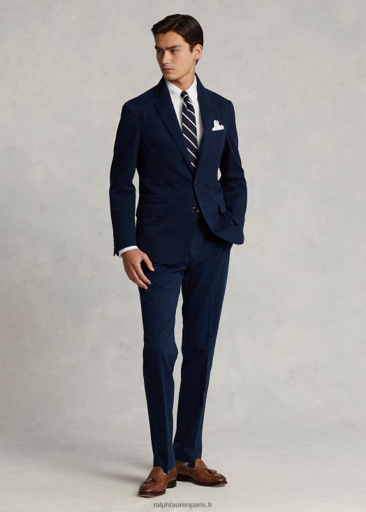 pantalon de costume chino stretch teint en pièce 46T60T694 Hommes Ralph Lauren bleu marine brillant