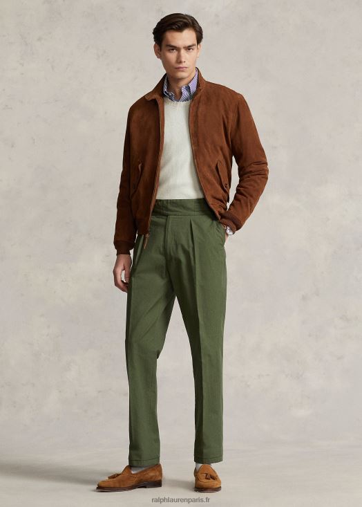 pantalon de costume indéchirable à boucle 46T60T969 Hommes Ralph Lauren olive terne classique