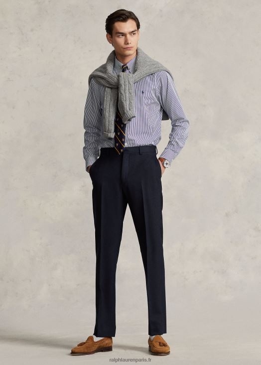 pantalon de costume oxford en laine 46T60T571 Hommes Ralph Lauren marine