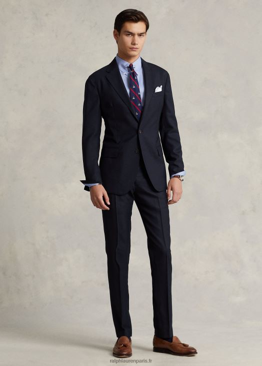 pantalon de costume oxford en laine 46T60T712 Hommes Ralph Lauren marine