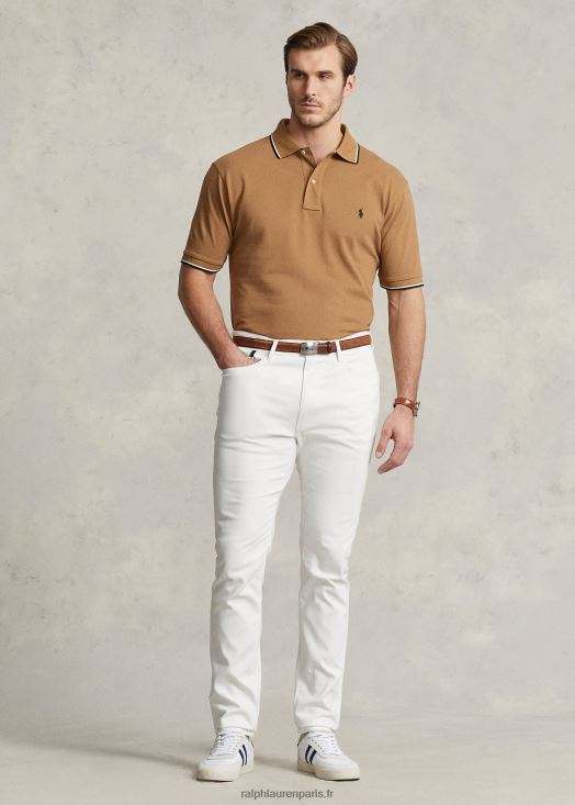 pantalon dobby stretch coupe slim 46T60T1402 Hommes Ralph Lauren lavage de pont blanc