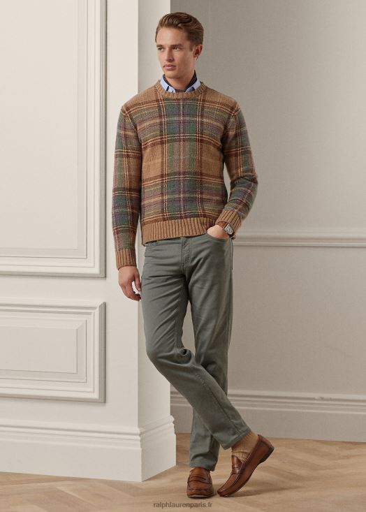 pantalon dobby stretch coupe slim 46T60T85 Hommes Ralph Lauren île bleue