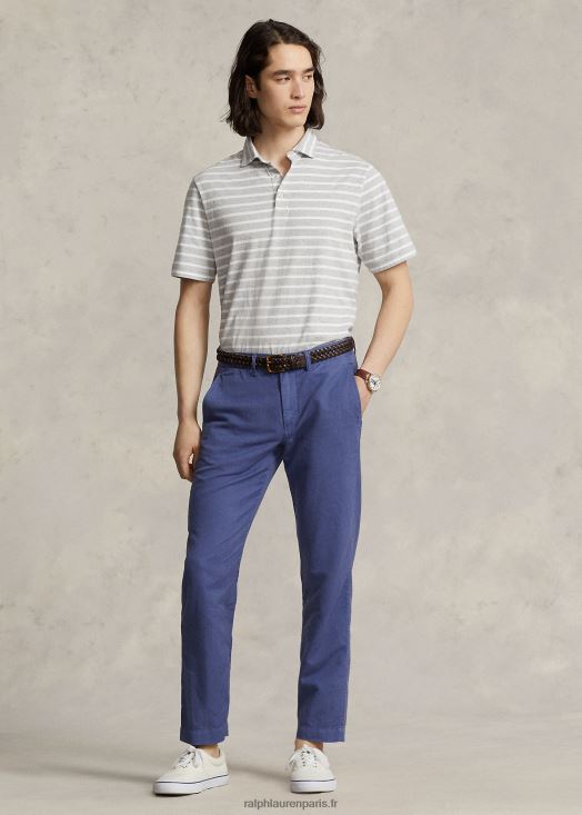 pantalon droit en lin et coton 46T60T484 Hommes Ralph Lauren ciel bleu