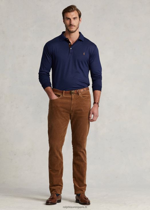 pantalon droit slim en velours côtelé varick 46T60T1928 Hommes Ralph Lauren sépia
