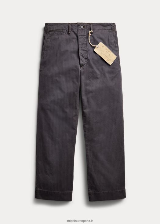 pantalon en sergé à chevrons field 46T60T1754 Hommes Ralph Lauren noir lavé