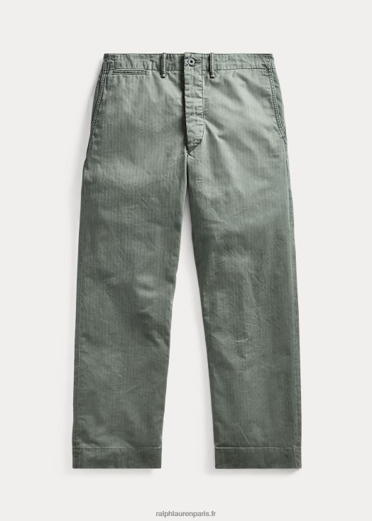 pantalon en sergé à chevrons field 46T60T1786 Hommes Ralph Lauren olive foncé