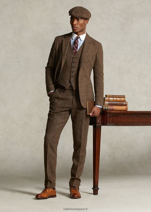 pantalon en tweed de la collection morehouse 46T60T1251 Hommes Ralph Lauren marron/marron clair