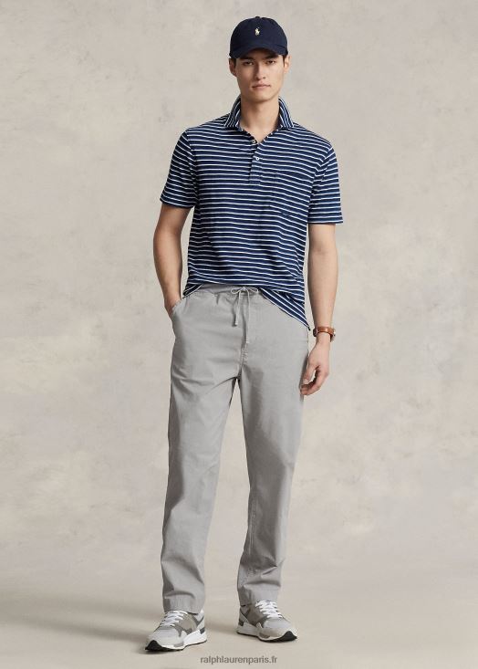 pantalon popeline stretch coupe décontractée 46T60T792 Hommes Ralph Lauren brouillard gris