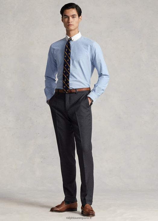 pantalon slim en sergé de laine 46T60T735 Hommes Ralph Lauren gris moyen