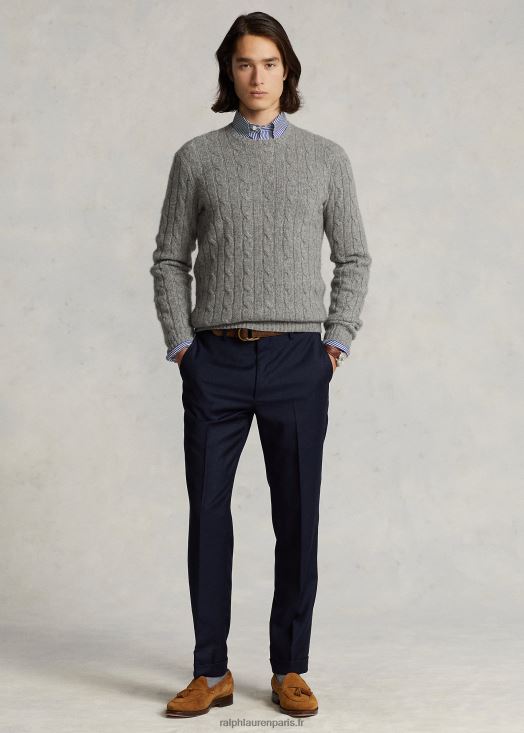 pantalon slim en sergé de laine 46T60T737 Hommes Ralph Lauren marine classique
